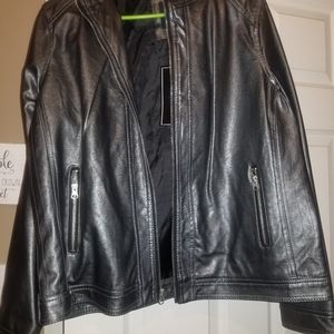Grey faux leather jacket, never worn
